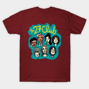 27 CLUB T-Shirt Jimi Hendrix Kurt Cobain Jim Morrison Jones